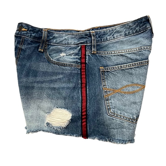 Abercrombie & Fitch Zoe Denim Jean
Shorts High Waisted Distressed Red Stripe 6 - Picture 12 of 13